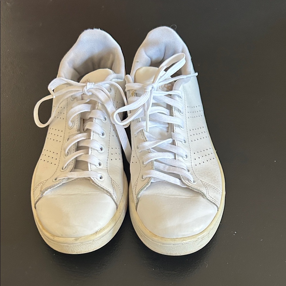 Adidas White Lace-Up Sneakers